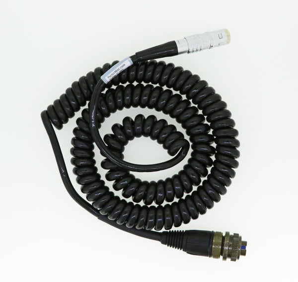 Entek IRD Accelerometer Coiled Cable 7 Pin LEMO Connector To 2 Pin Military Connector