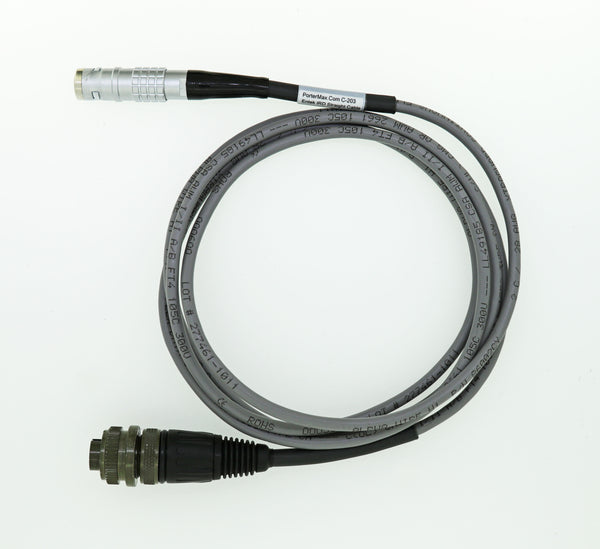 Entek IRD Accelerometer Straight Cable with 7 Pin LEMO Connector To 2 Pin Military Connector