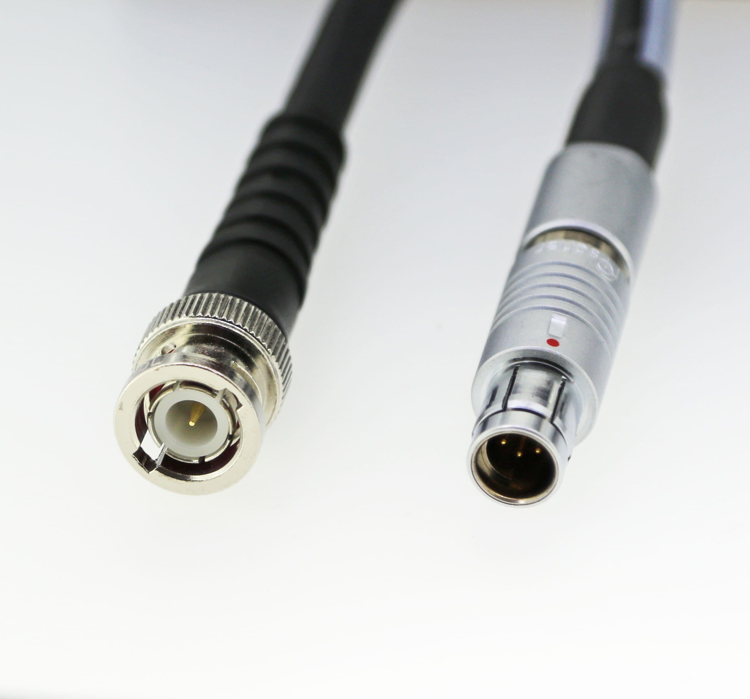 SKF Microlog CMXA Accelerometer Coiled Cable Fischer 6 Pin To BNC-M Connector