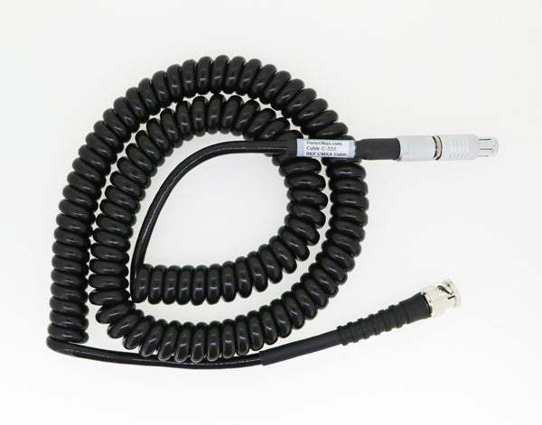 SKF Microlog CMXA Accelerometer Coiled Cable Fischer 6 Pin To BNC-M Connector