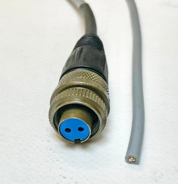 Blunt Cut Straight Cable to 2 Pin Military Connector