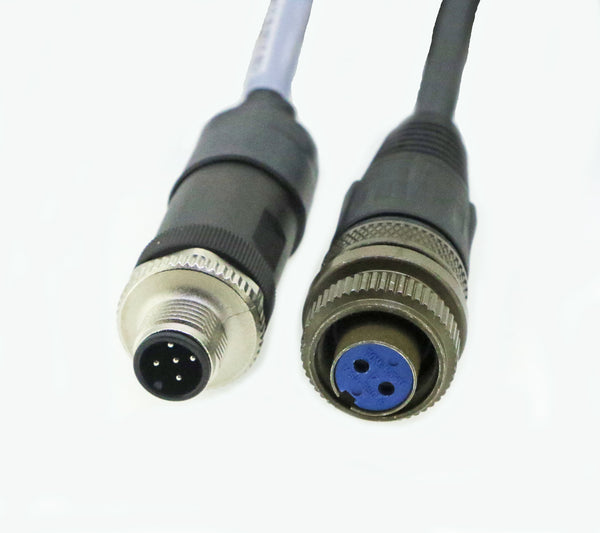 CSI 2130 & CSI 2140 Straight Cold Temperature Cable 5 Pin TURCK Connector to 2 Socket Military Connector