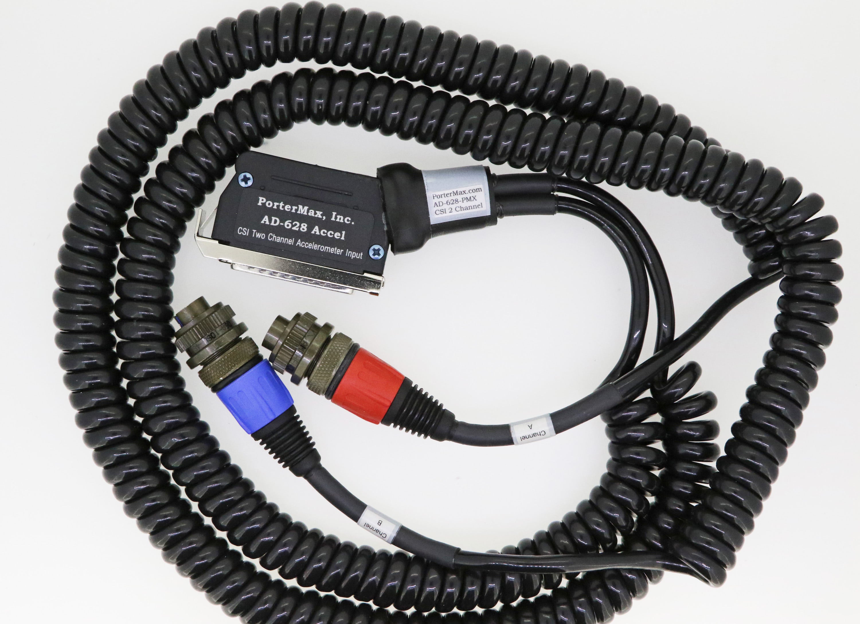 Accelerometer Adapter CSI Dual Channel Accelerometer Input Adapter - Coiled Cable | PorterMax