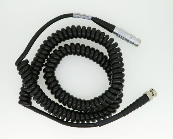 Entek IRD Accelerometer Coiled Cable with 7 Pin LEMO Connector To BNC-M Connector